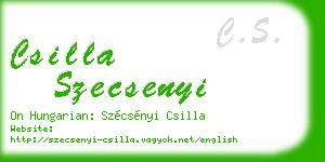 csilla szecsenyi business card